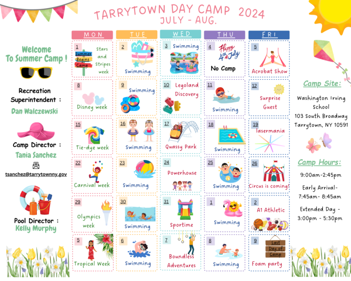 day camp calendar