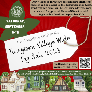 Tarrytown Village Wide Tag Sale on 9/16/2023