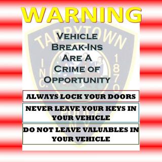 Vehicle break-ins flyer - lock your doors