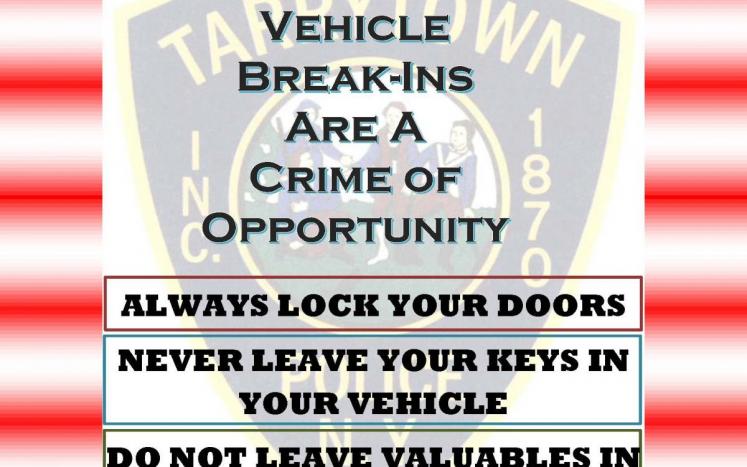 Vehicle break-ins flyer - lock your doors